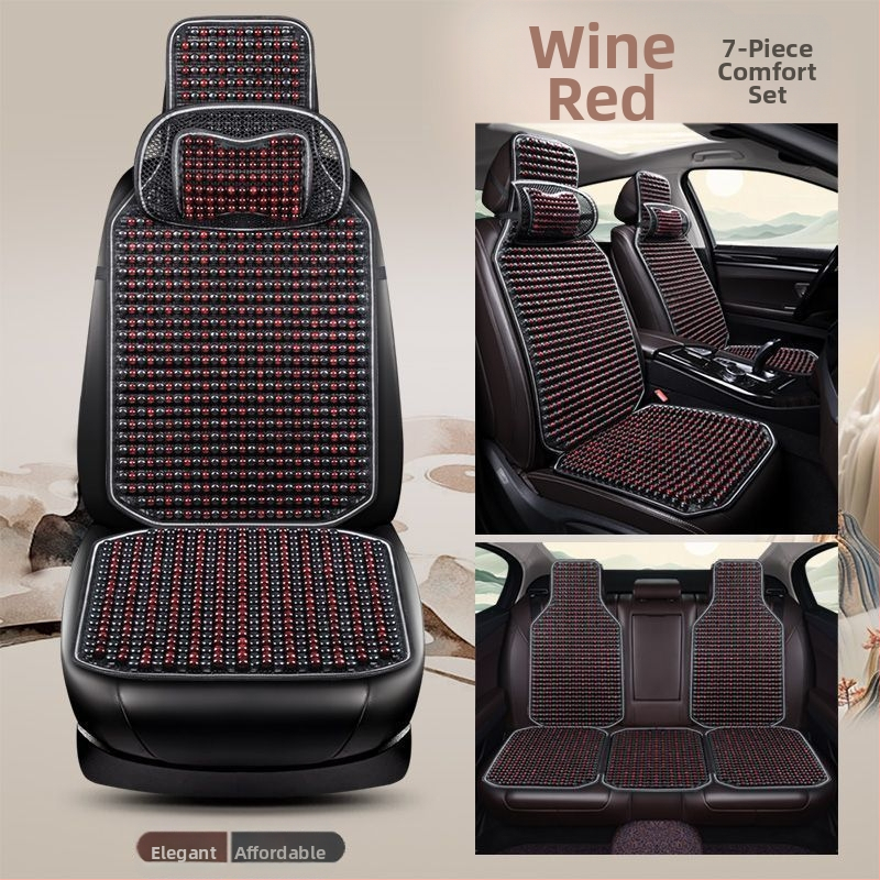 Autoistmepadi Suvine jahutav padi Puidust helmed Ventilatsioon Suvine 3D hingav nelja aastaaja universaalne veoautoistme ühekordne padi Puidust