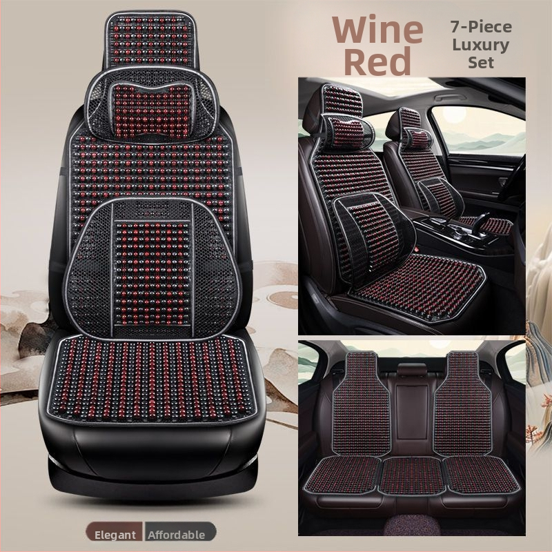 Autoistmepadi Suvine jahutav padi Puidust helmed Ventilatsioon Suvine 3D hingav nelja aastaaja universaalne veoautoistme ühekordne padi Puidust