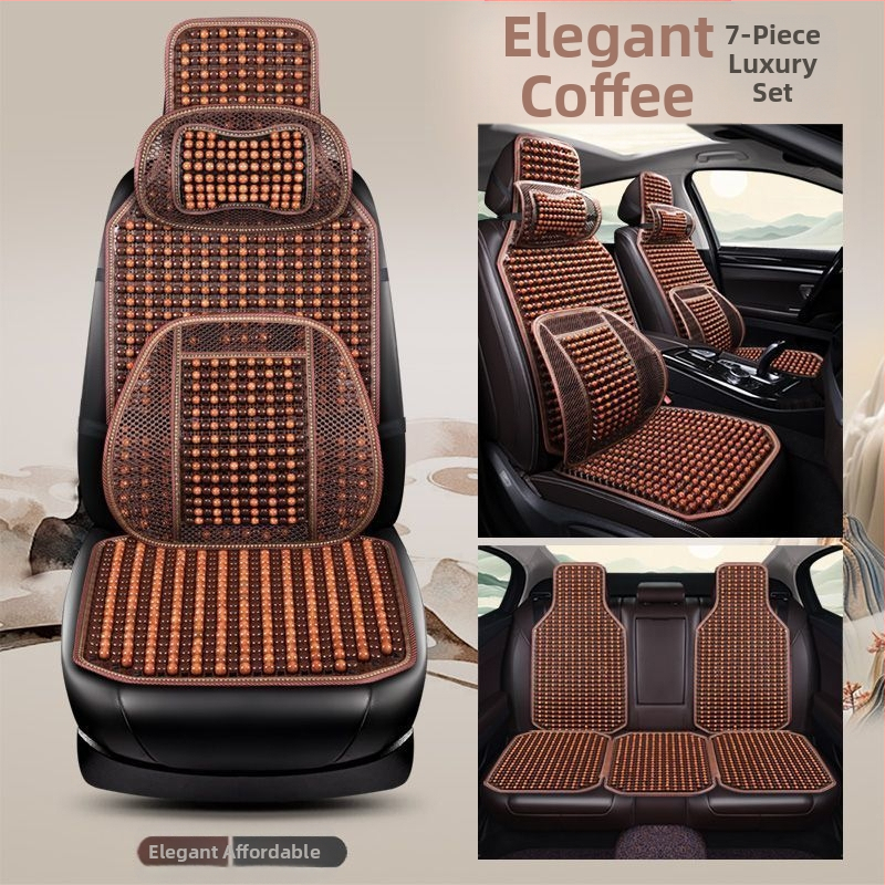 Autoistmepadi Suvine jahutav padi Puidust helmed Ventilatsioon Suvine 3D hingav nelja aastaaja universaalne veoautoistme ühekordne padi Puidust