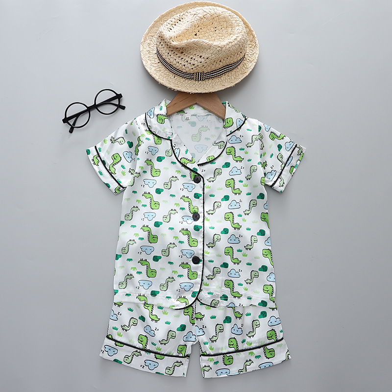 Suvised uued laste armsad trükitud pidžaamad poistele ja tüdrukutele, universaalsed vabaaja stiilis koduriided, lühikeste varrukatega lühikeste pükste komplekt