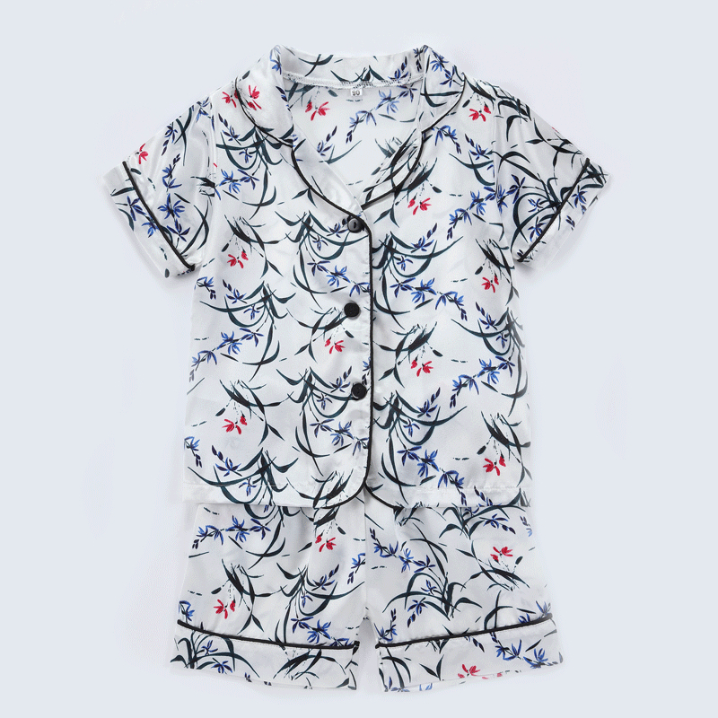 Suvised uued laste armsad trükitud pidžaamad poistele ja tüdrukutele, universaalsed vabaaja stiilis koduriided, lühikeste varrukatega lühikeste pükste komplekt
