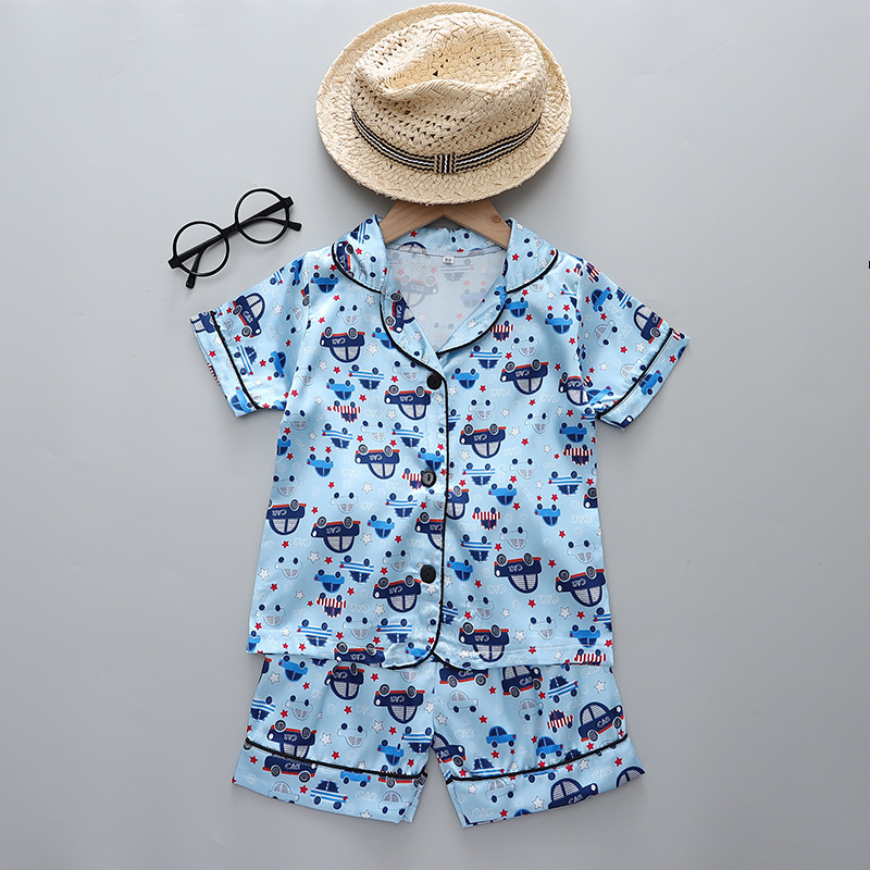 Suvised uued laste armsad trükitud pidžaamad poistele ja tüdrukutele, universaalsed vabaaja stiilis koduriided, lühikeste varrukatega lühikeste pükste komplekt