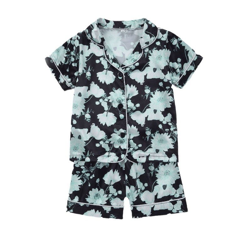 Vasaros nauji vaikiški mieli marginti pižamos berniukams ir mergaitėms, universalūs laisvalaikio stiliaus namų drabužiai, trumpų rankovių šortų komplektas