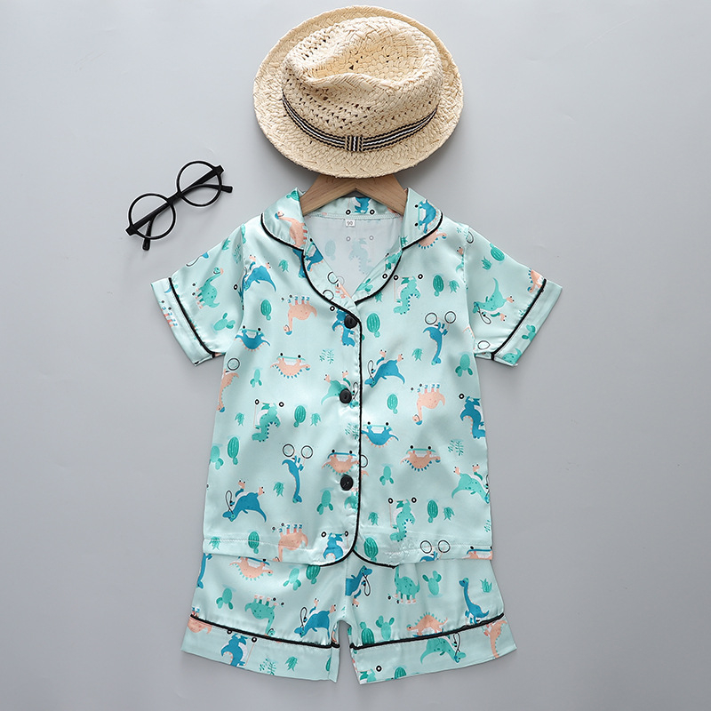 Suvised uued laste armsad trükitud pidžaamad poistele ja tüdrukutele, universaalsed vabaaja stiilis koduriided, lühikeste varrukatega lühikeste pükste komplekt