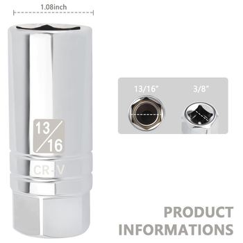 Auto modifitseeritud rattarummu 1/2 kandilise auguga kuusnurkne pesa süüteküünla hülss spetsiaalse kujuga tööriista kruvihülss vastashülss