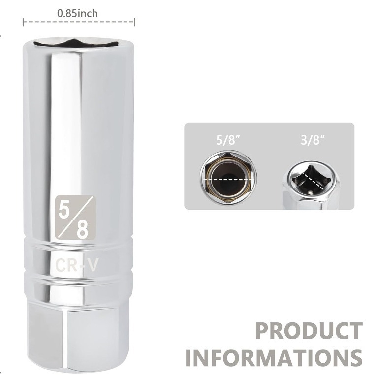 Auto modifitseeritud rattarummu 1/2 kandilise auguga kuusnurkne pesa süüteküünla hülss spetsiaalse kujuga tööriista kruvihülss vastashülss