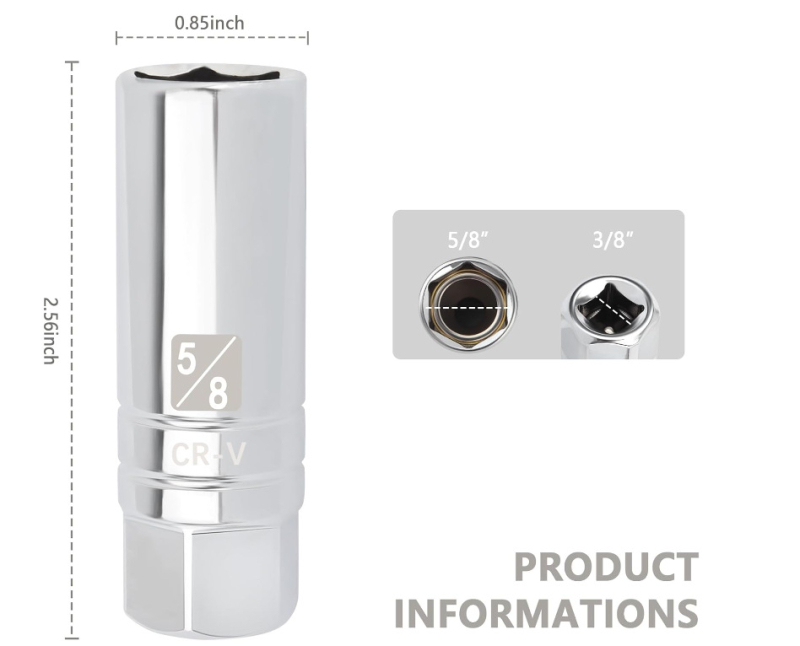 Auto modifitseeritud rattarummu 1/2 kandilise auguga kuusnurkne pesa süüteküünla hülss spetsiaalse kujuga tööriista kruvihülss vastashülss