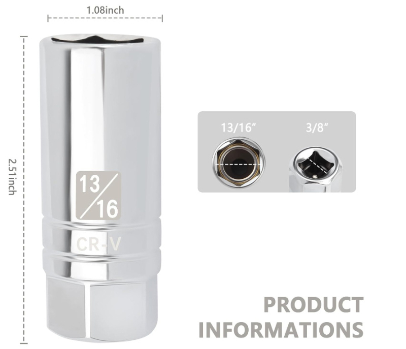 Auto modifitseeritud rattarummu 1/2 kandilise auguga kuusnurkne pesa süüteküünla hülss spetsiaalse kujuga tööriista kruvihülss vastashülss