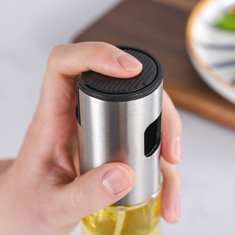 304 nerūdijančio plieno purkštuvo purškimo preso tipo purkštuvo butelis, kepsninės rūko buitinis stiklinis purkštuvo purškimo butelis, aliejaus butelis