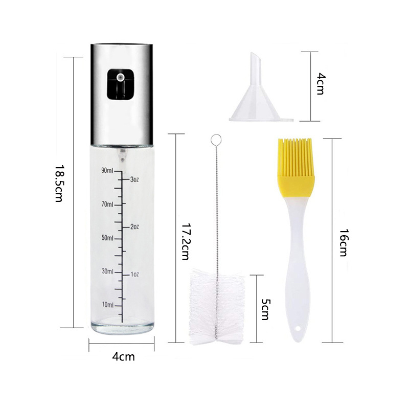 304 nerūdijančio plieno purkštuvo purškimo preso tipo purkštuvo butelis, kepsninės rūko buitinis stiklinis purkštuvo purškimo butelis, aliejaus butelis