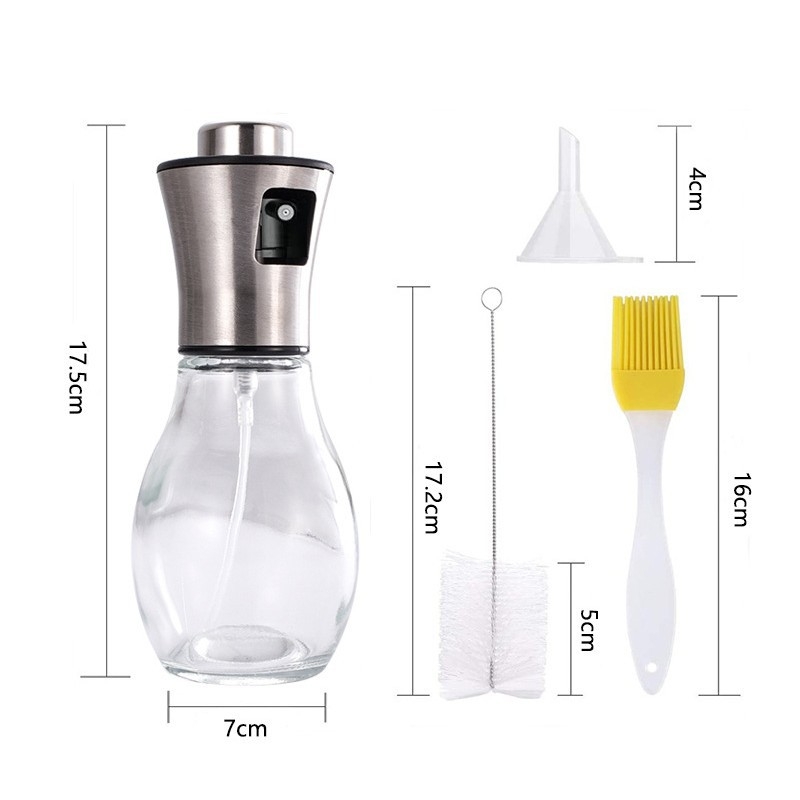 304 nerūdijančio plieno purkštuvo purškimo preso tipo purkštuvo butelis, kepsninės rūko buitinis stiklinis purkštuvo purškimo butelis, aliejaus butelis