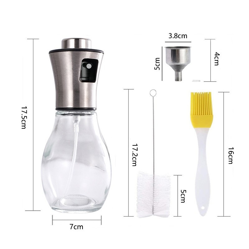 304 nerūdijančio plieno purkštuvo purškimo preso tipo purkštuvo butelis, kepsninės rūko buitinis stiklinis purkštuvo purškimo butelis, aliejaus butelis