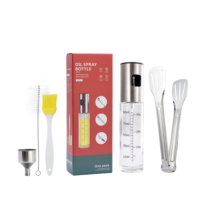 304 nerūdijančio plieno purkštuvo purškimo preso tipo purkštuvo butelis, kepsninės rūko buitinis stiklinis purkštuvo purškimo butelis, aliejaus butelis