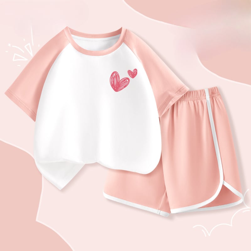 „La Chapelle“ vaikiška pižama, 2025 m. vasara, naujo stiliaus mergaičių marškinėliai su oro kondicionieriumi, A klasės medvilniniai berniukiški namų aprangos kostiumai.