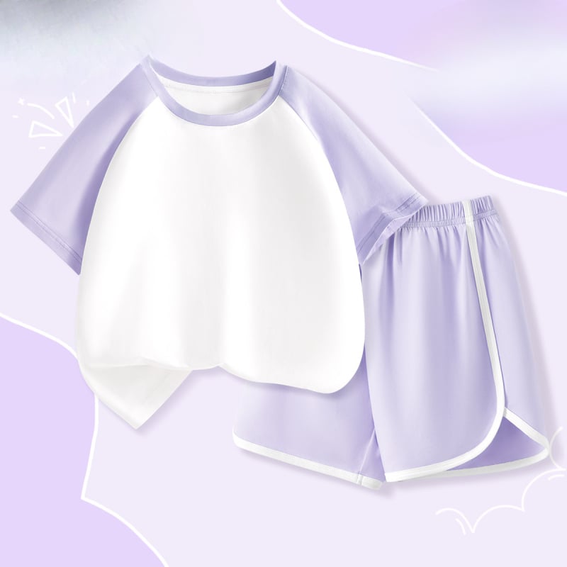 „La Chapelle“ vaikiška pižama, 2025 m. vasara, naujo stiliaus mergaičių marškinėliai su oro kondicionieriumi, A klasės medvilniniai berniukiški namų aprangos kostiumai.