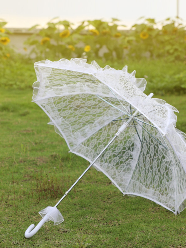 ♡Vestuvių nuotakos nėriniuotas skėtis, baltas princesės skėtis, vestuvės, europietiškas nuotakos skėtis, vestuvinė suknelė, moterų fotosesija, vestuvių fotografija