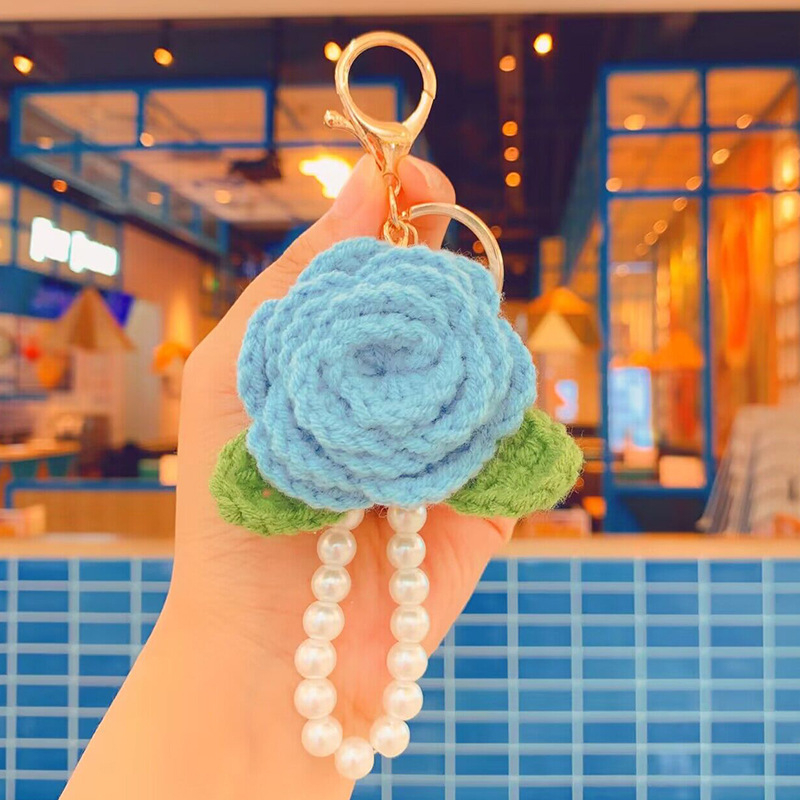 Loominguline käsitööna valminud heegeldatud kameeliavõtmehoidja valentinipäevaks heegeldatud roosikimp kingituseks hulgimüük