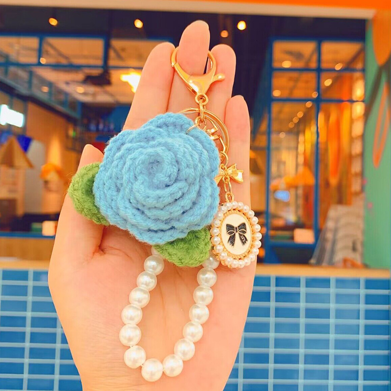 Loominguline käsitööna valminud heegeldatud kameeliavõtmehoidja valentinipäevaks heegeldatud roosikimp kingituseks hulgimüük