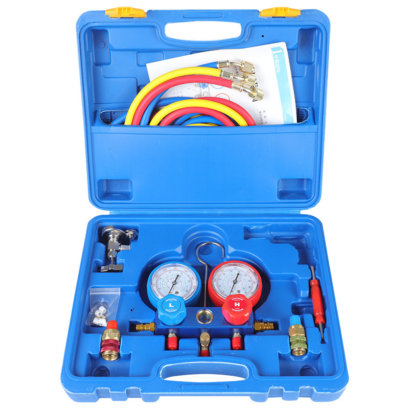 Automobilio oro kondicionierius plius freono jungties šaltnešio butelių atidarytuvo įrankių priedai aukšto ir žemo slėgio jungties sandarinimo žiedo slėgio matuoklis