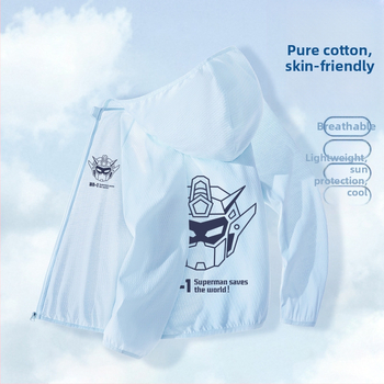 Berniukų drabužiai nuo saulės, 2025 m. vasarai, nauja universali striukė, skirta vaikams, skirtiems lauko sportui, nuo saulės, berniukiški kvėpuojantys vasaros drabužiai.