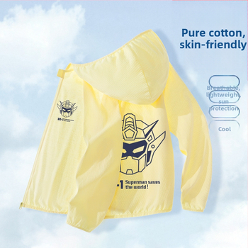 Berniukų drabužiai nuo saulės, 2025 m. vasarai, nauja universali striukė, skirta vaikams, skirtiems lauko sportui, nuo saulės, berniukiški kvėpuojantys vasaros drabužiai.