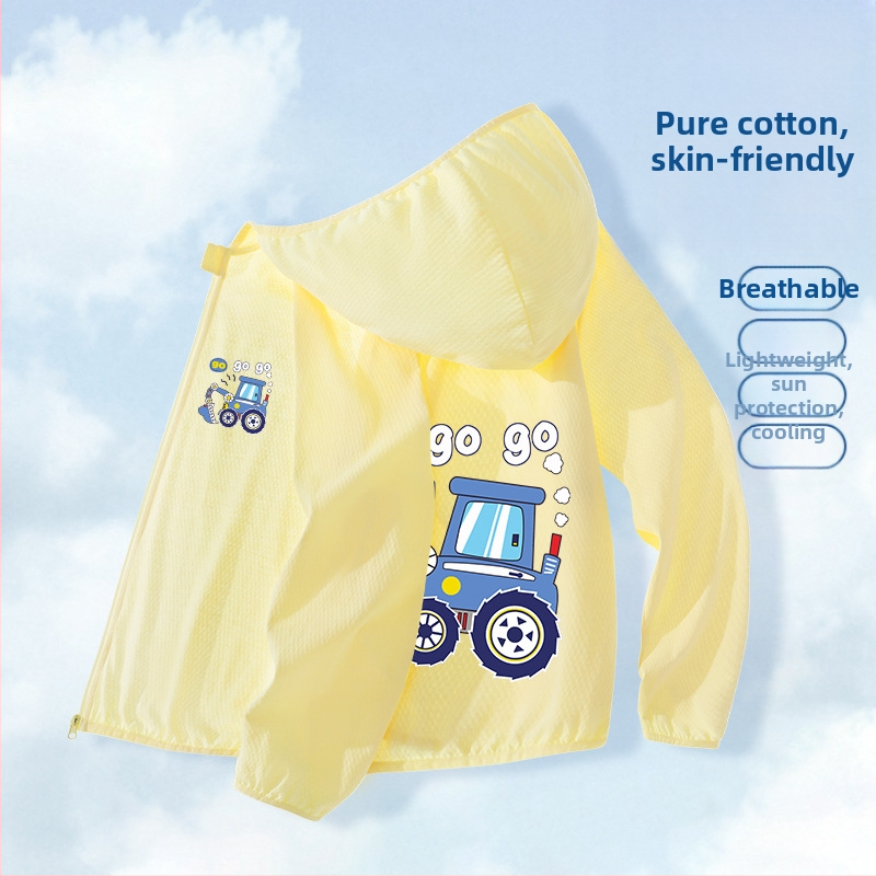 Berniukų drabužiai nuo saulės, 2025 m. vasarai, nauja universali striukė, skirta vaikams, skirtiems lauko sportui, nuo saulės, berniukiški kvėpuojantys vasaros drabužiai.