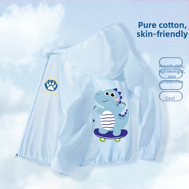 Berniukų drabužiai nuo saulės, 2025 m. vasarai, nauja universali striukė, skirta vaikams, skirtiems lauko sportui, nuo saulės, berniukiški kvėpuojantys vasaros drabužiai.