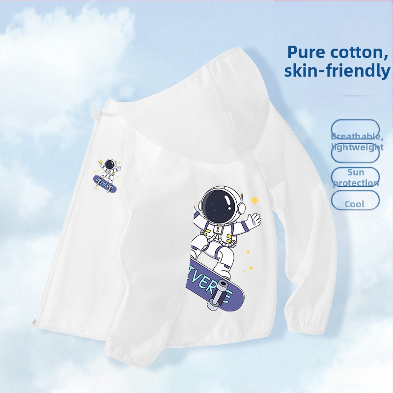 Berniukų drabužiai nuo saulės, 2025 m. vasarai, nauja universali striukė, skirta vaikams, skirtiems lauko sportui, nuo saulės, berniukiški kvėpuojantys vasaros drabužiai.