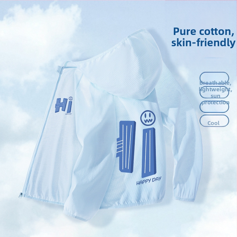 Berniukų drabužiai nuo saulės, 2025 m. vasarai, nauja universali striukė, skirta vaikams, skirtiems lauko sportui, nuo saulės, berniukiški kvėpuojantys vasaros drabužiai.
