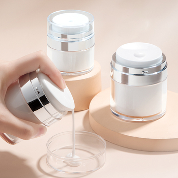 Вакуумна бутилка за крем за пътуване, козметичен фон дьо тен, проба, пресован тип, празна бутилка, преносима кутия за крем, буркан