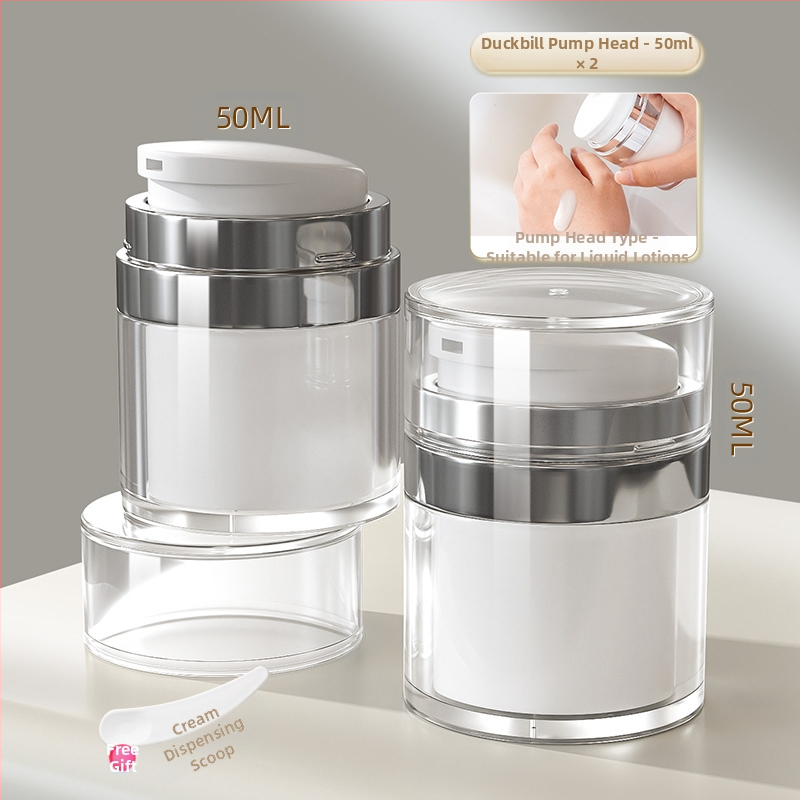 Вакуумна бутилка за крем за пътуване, козметичен фон дьо тен, проба, пресован тип, празна бутилка, преносима кутия за крем, буркан