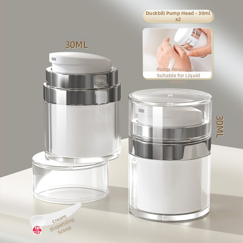 Вакуумна бутилка за крем за пътуване, козметичен фон дьо тен, проба, пресован тип, празна бутилка, преносима кутия за крем, буркан