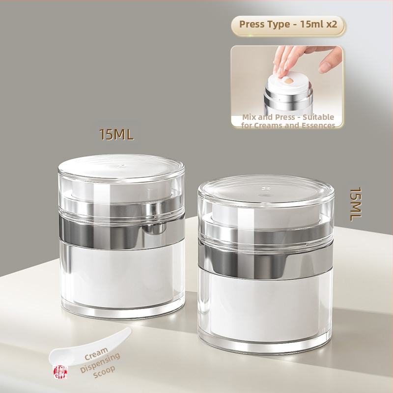 Вакуумна бутилка за крем за пътуване, козметичен фон дьо тен, проба, пресован тип, празна бутилка, преносима кутия за крем, буркан