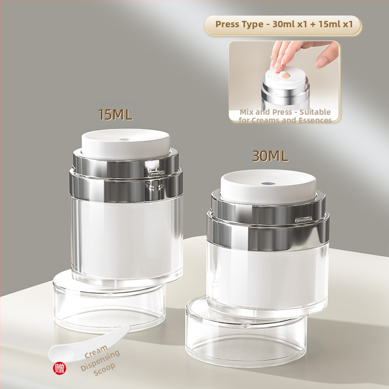 Вакуумна бутилка за крем за пътуване, козметичен фон дьо тен, проба, пресован тип, празна бутилка, преносима кутия за крем, буркан