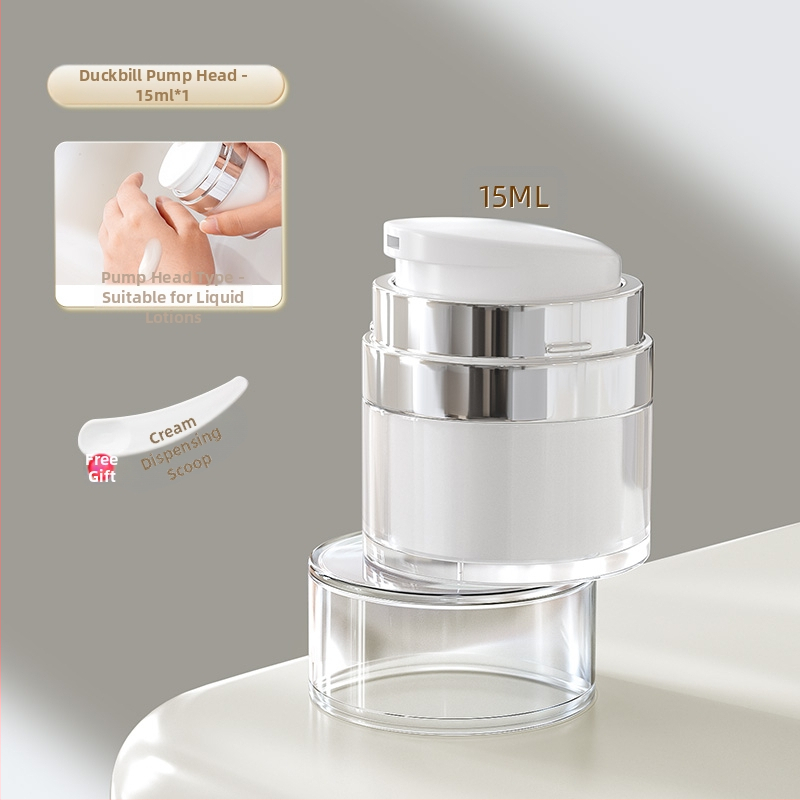 Вакуумна бутилка за крем за пътуване, козметичен фон дьо тен, проба, пресован тип, празна бутилка, преносима кутия за крем, буркан