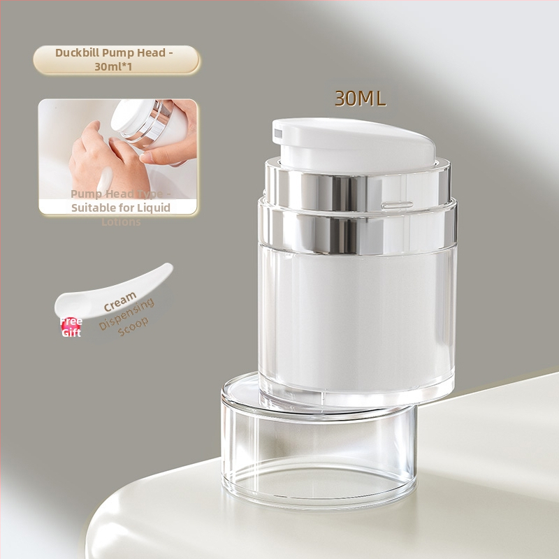 Вакуумна бутилка за крем за пътуване, козметичен фон дьо тен, проба, пресован тип, празна бутилка, преносима кутия за крем, буркан