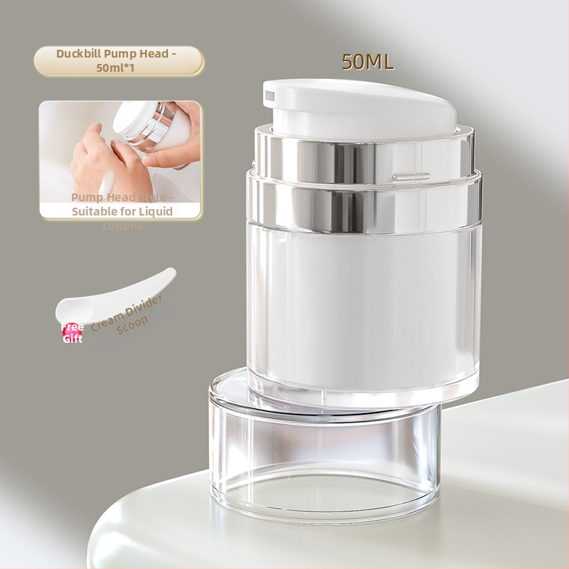 Вакуумна бутилка за крем за пътуване, козметичен фон дьо тен, проба, пресован тип, празна бутилка, преносима кутия за крем, буркан