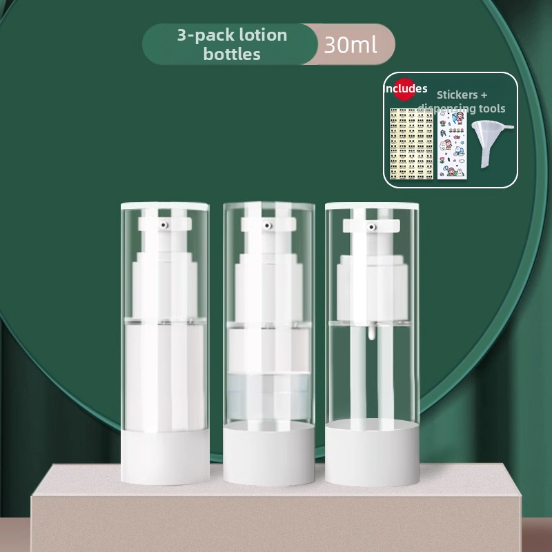 Вакуумна бутилка за крем за пътуване, козметичен фон дьо тен, проба, пресован тип, празна бутилка, преносима кутия за крем, буркан