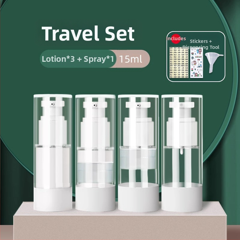 Вакуумна бутилка за крем за пътуване, козметичен фон дьо тен, проба, пресован тип, празна бутилка, преносима кутия за крем, буркан