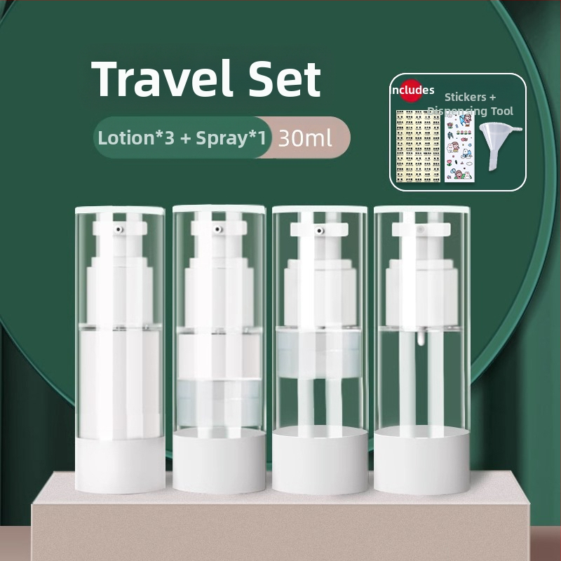 Вакуумна бутилка за крем за пътуване, козметичен фон дьо тен, проба, пресован тип, празна бутилка, преносима кутия за крем, буркан