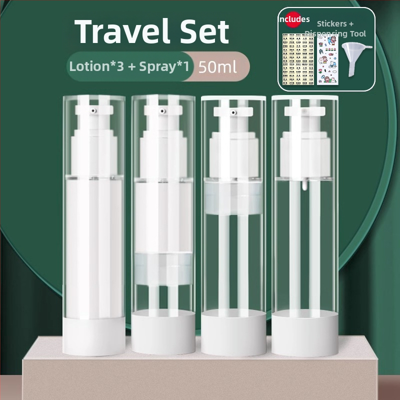 Вакуумна бутилка за крем за пътуване, козметичен фон дьо тен, проба, пресован тип, празна бутилка, преносима кутия за крем, буркан