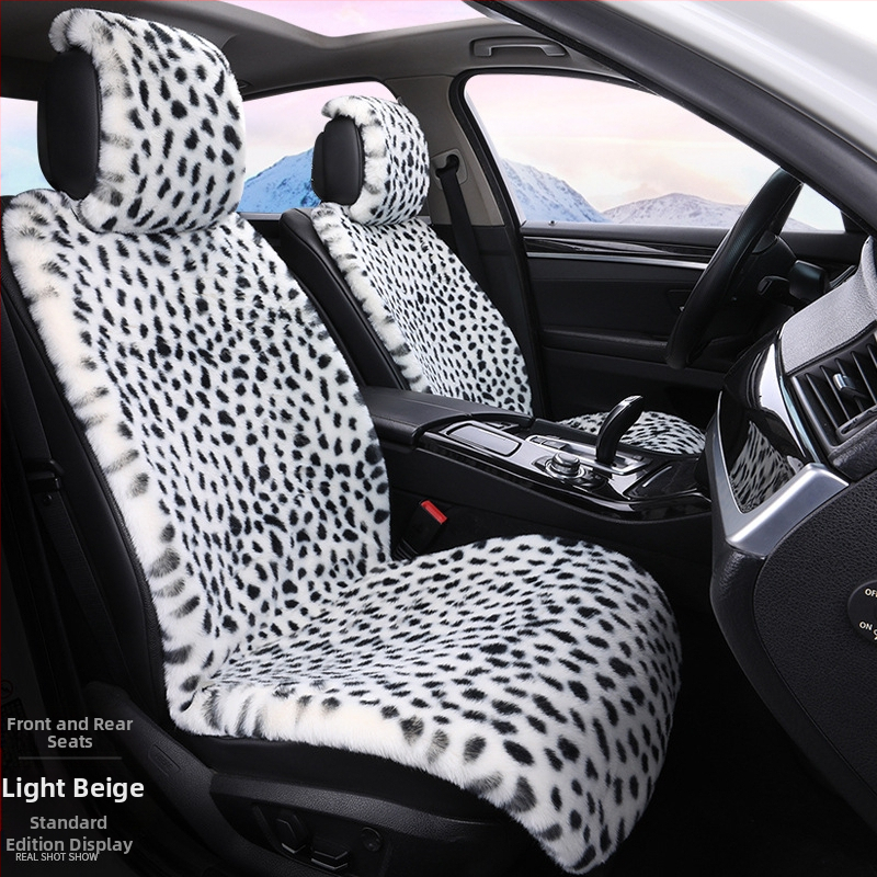 Talvine autoistmepadi Leoparditrükiga istmepadi Pehme viiekohaline auto universaalne istmesoojendus Dalian autoistmepadja kate