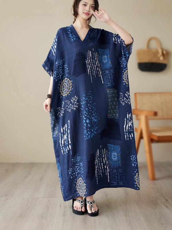 Rochie de vară nouă, stil literar, mărime mare, stil de vacanță, cu guler în V, cu mânecă scurtă, pentru femei, fustă lungă de plajă