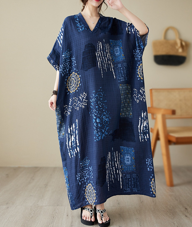 2025. aasta uus suvine stiilis kirjanduslik suur suurus lahtine pühadestiilis V-kaelusega lühikeste varrukatega kleit naiste rannaseelik pikk seelik