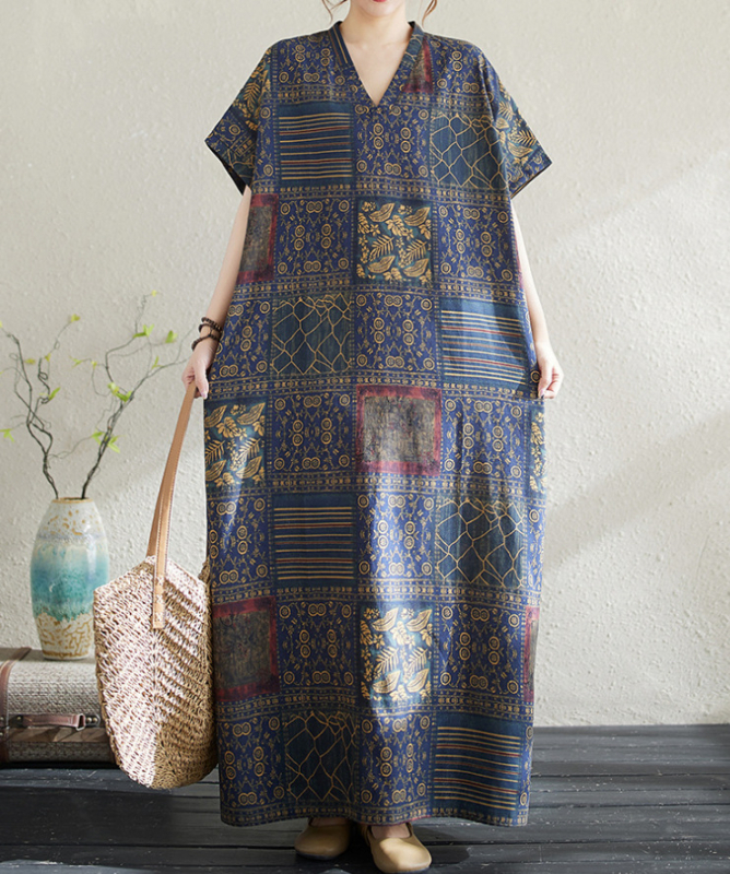 2025. aasta uus suvine stiilis kirjanduslik suur suurus lahtine pühadestiilis V-kaelusega lühikeste varrukatega kleit naiste rannaseelik pikk seelik