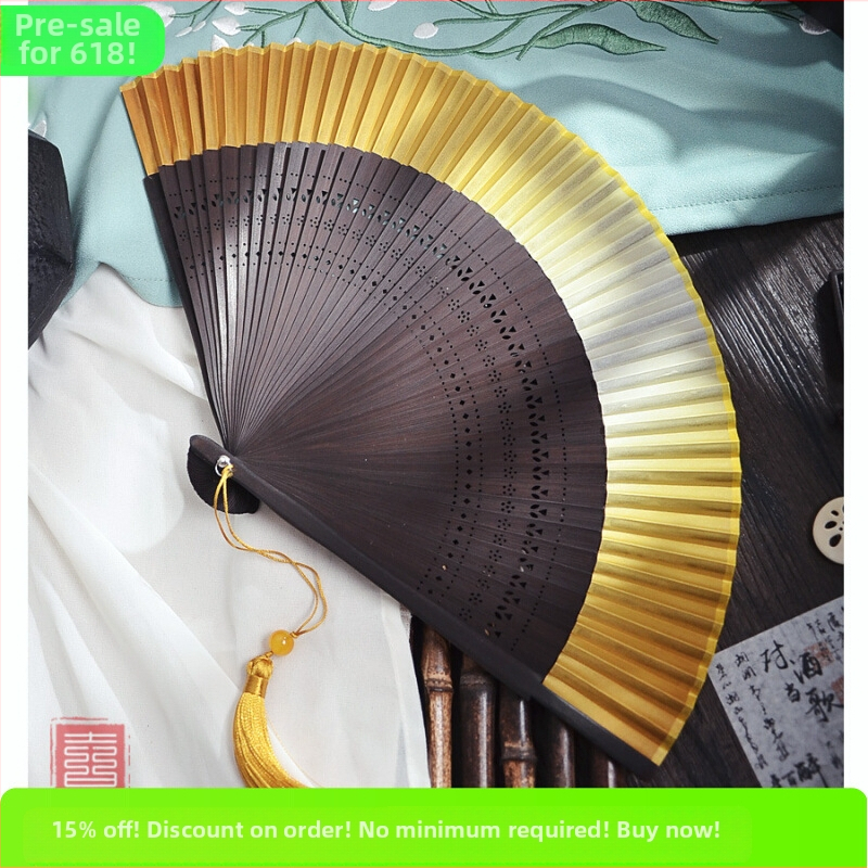 Hele Zhu ühevärviline gradientventilaator Uus hiina hommikukleidi fotograafia rekvisiidid Klassikaline kokkupandav ventilaator Interneti kuulsuste pulmapruut hiina stiilis