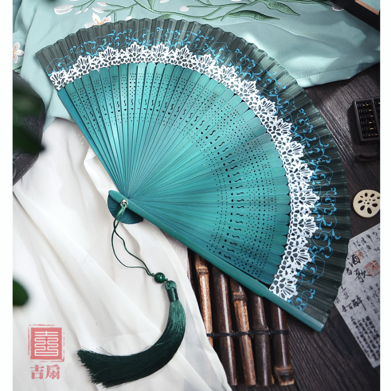 Hele Zhu ühevärviline gradientventilaator Uus hiina hommikukleidi fotograafia rekvisiidid Klassikaline kokkupandav ventilaator Interneti kuulsuste pulmapruut hiina stiilis