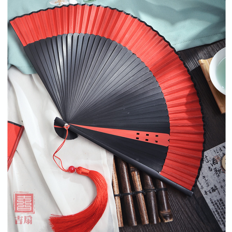 Hele Zhu ühevärviline gradientventilaator Uus hiina hommikukleidi fotograafia rekvisiidid Klassikaline kokkupandav ventilaator Interneti kuulsuste pulmapruut hiina stiilis