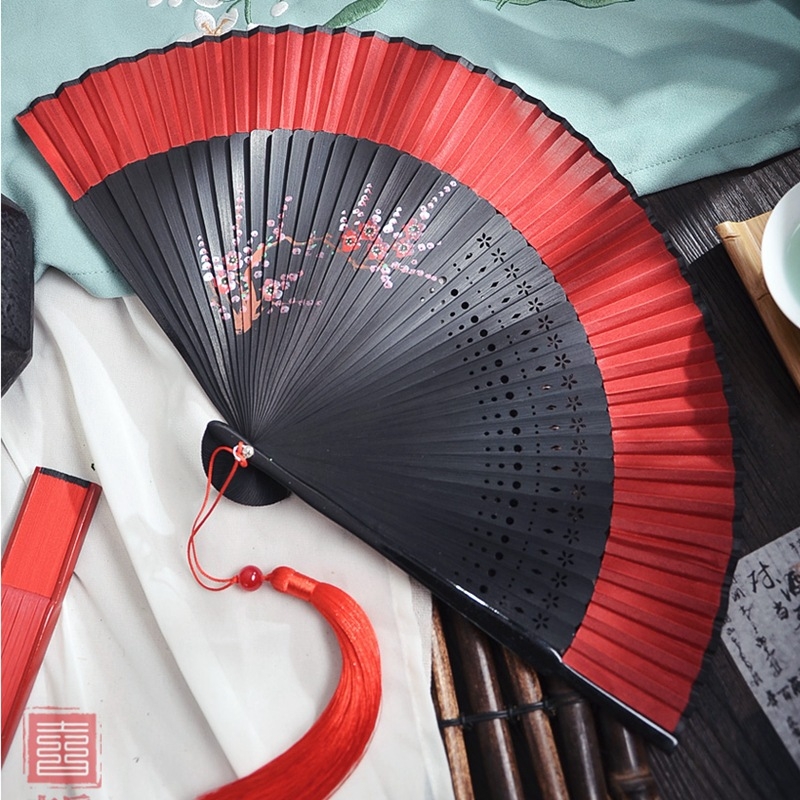 Hele Zhu ühevärviline gradientventilaator Uus hiina hommikukleidi fotograafia rekvisiidid Klassikaline kokkupandav ventilaator Interneti kuulsuste pulmapruut hiina stiilis