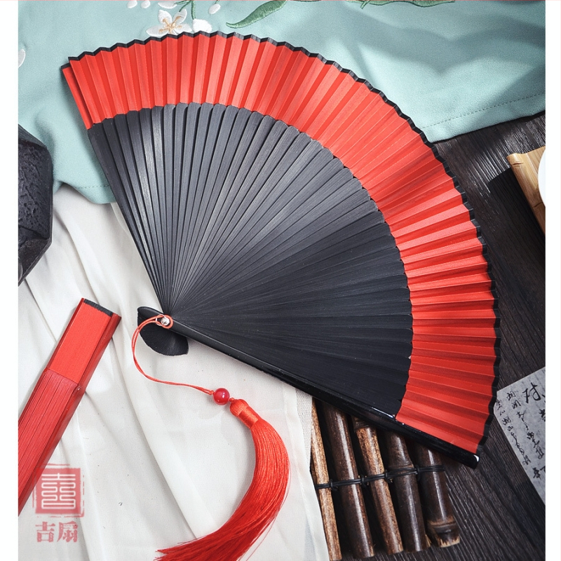 Hele Zhu ühevärviline gradientventilaator Uus hiina hommikukleidi fotograafia rekvisiidid Klassikaline kokkupandav ventilaator Interneti kuulsuste pulmapruut hiina stiilis